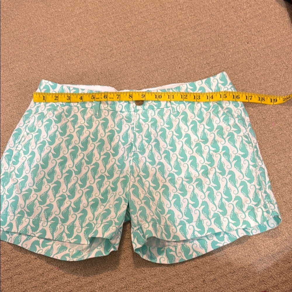 Old Navy Green and White Bermuda Shorts with Stylish Pattern